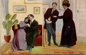 Humour Couple Before Marriage After Marriage 1910