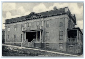 c1910 Exterior Elks Club House Building Charleroi Pennsylvania Unposted Postcard