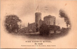 Postcard NY Tarrytown on the Hudson Miss Mason's School The Castle 1908 F33