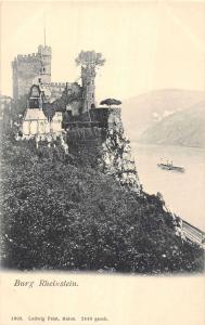 Reinstein Rhineland-Palatinate Germany Rheinstein Castle ship antique pc Y13810