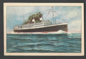 Ca 1909 PPC* VINTAGE ITALIAN NAVIGAN LINE STEAMSHIP DUILIO GLUE ON BACK SEE INFO