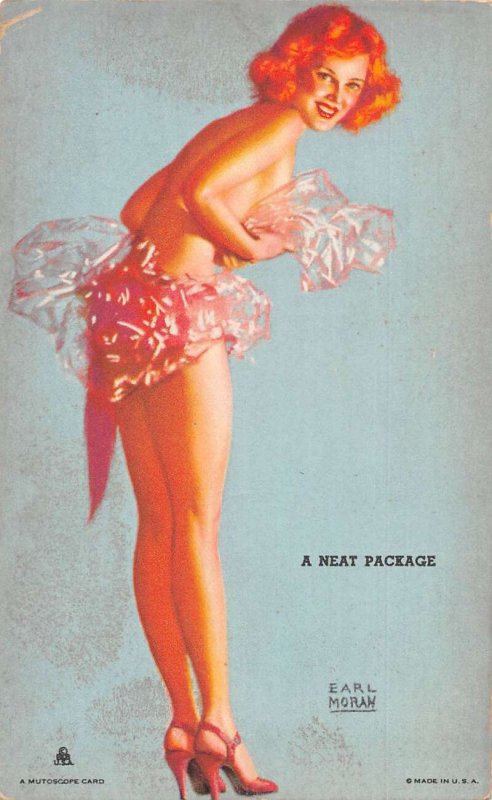 Pin-Up Girl a Neat Package Earl Moran Mutoscope Vintage Arcade Card AA35395