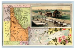 1890s Arbuckles Ariosa Coffee Map Idaho Washington Territory No.75 P220