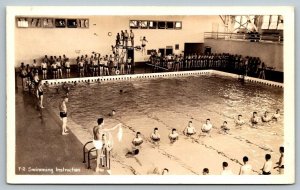 RPPC US Navy  Swimming Instruction   Real Photo Postcard