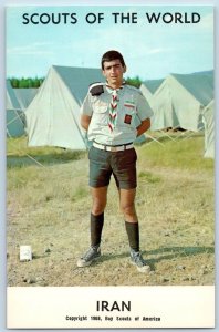 c1968's Iran Scouts Of The World Boy Scouts Of America Youth White Tent Postcard