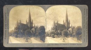 REAL PHOTO TRONDHJEM NORWAY HISTORIC OLD CATHEDRAL CHURCH STEREOVIEW CARD