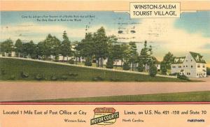 1939 Winston Salem Tourist Village North Carolina Roadside Mid West 10872