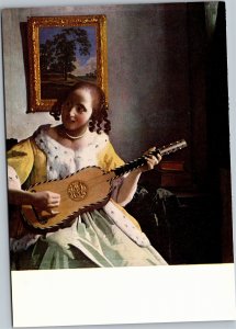 Postcard ART  Vermeer The Guitar Player