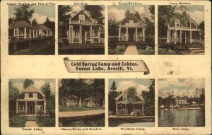 Averill Vermont VT Cold Spring Camp Forest Lake Multi-View c1910 Postcard