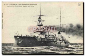 Old Postcard Boat St Nazaire rank 1st Liberte armor built at shipyards and wo...