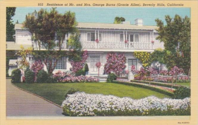 California Beverly Hills Residence Of Mr and Mrs George Burns Gracie Allen Cu...