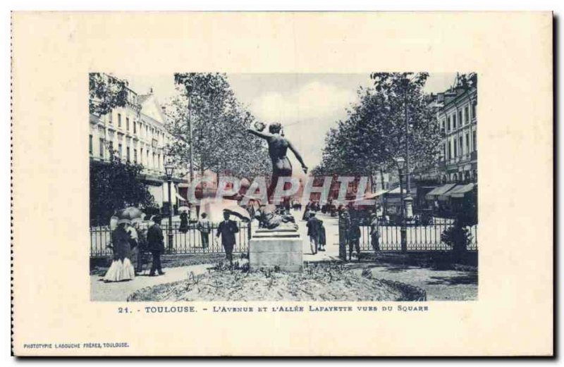 Toulouse - L & # 39Avenue and L & # 39Allee Lafayette - Old Postcard