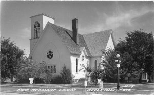 Belleville Kansas #M-15 First Methodist Church 1940s RPPC Photo Postcard 12331