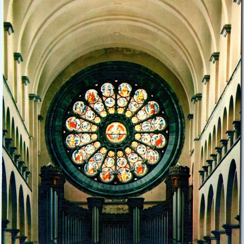 c1970s Tournai, Belgium Notre Dame Cathedral Rosace Window Chrome 4x6 PC M19