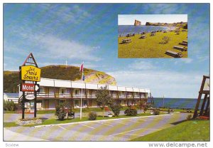 2-Views, Picnic Area, Les Trois Soeurs Motel, Facing Perce Rock, Perce, Quebe...