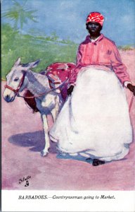 Postcard Barbadoes Tuck 7050 - Countrywoman going to Market