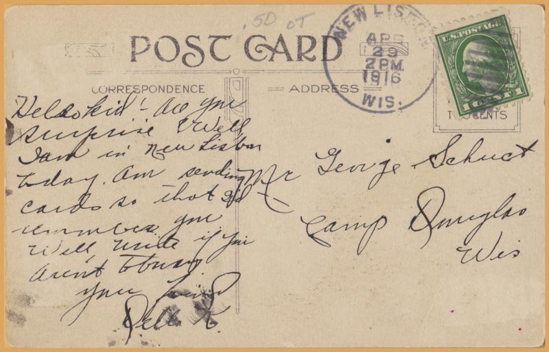 New Lisbon, WIS., Say the word and I'll send you a ticket to New Lisbon. 1916