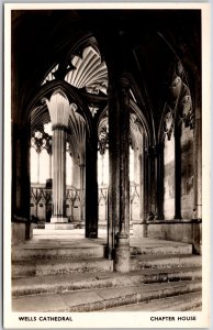 Wells Cathedral Chapter House Somerset England Real Photo RPPC Postcard