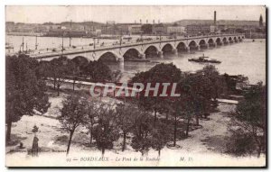 Old Postcard Bordeaux Bastide Bridge Boat