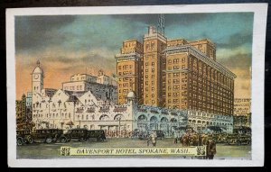 Vintage Postcard 1915-1930 Davenport Hotel, City Block View, Spokane, Washington