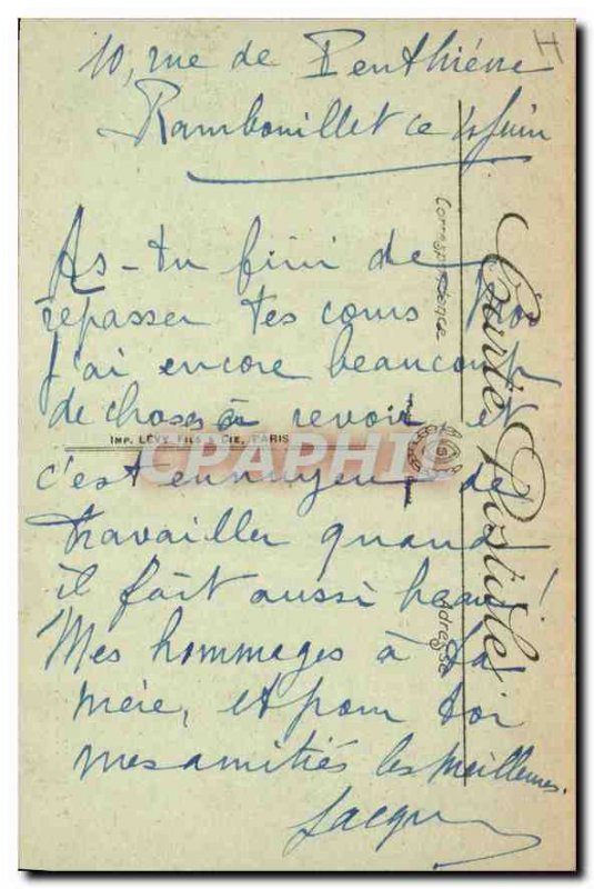 Old Postcard Rambouillet Chateau North frontage Tour Francois 1er