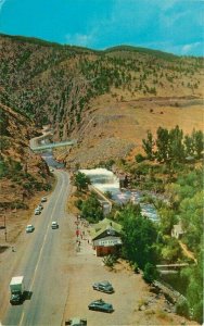 Estes Park Colorado 1950s Big Thompson's Canyon Falls Autos Postcard 21-8039