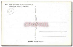 Old Postcard Hendaye Beach and twin