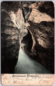 1910's Aareschlucht Meyringen Switzerland River Attraction Rocks Posted Postcard