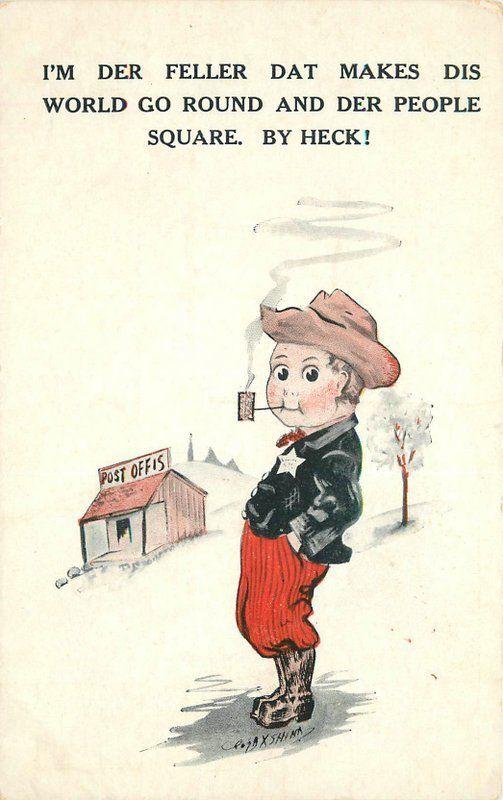 Artist impression C-1910 Cobb Shinn Hill Billy Boy Post Office Humor 4174