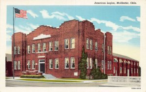 J86/ McAlester Oklahoma Postcard c1940s American Legion Hall  218