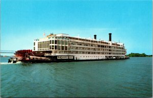 Vtg Stern-wheeler The Mississippi Queen River Boat Steamboat Chrome Postcard