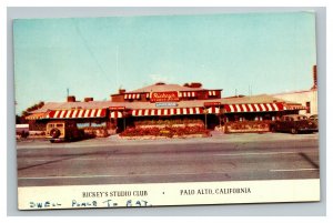 Vintage 1940's Advertising Postcard Rickey's Studio Club Palo Alto California