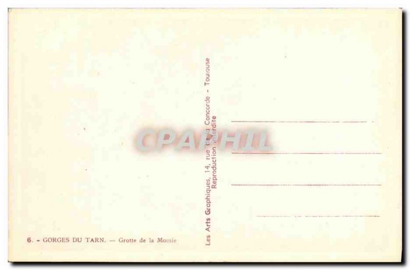 Old Postcard Gorges Du Tarn Cave of the Mummy