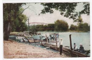 Boating Big Sioux River Sioux City Iowa 1910 postcard