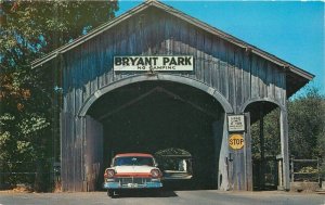 Oregon Albany Bryant Park Covered Bridge autos Western Postcard 22-7459 