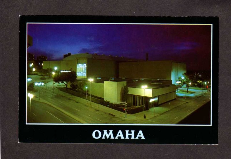 NE Civic Center Auditorium Omaha Nebraska Postcard PC Night View