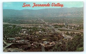 LOS ANGELES COUNTY, CA ~ Birdseye View of SAN FERNANDO VALLEY c1960s   Postcard