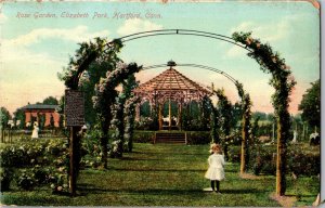 Rose Garden Elizabeth Park Hartford CT c1909 Vintage Postcard Y16