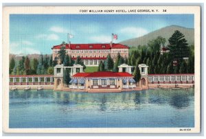 1936 Fort William Henry Hotel Lake George New York NY Posted Vintage Postcard
