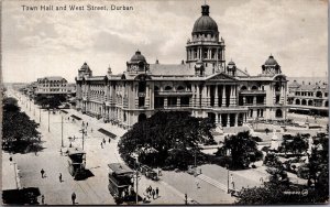 South Africa Town Hall And West Street Durban Vintage Postcard 09.11