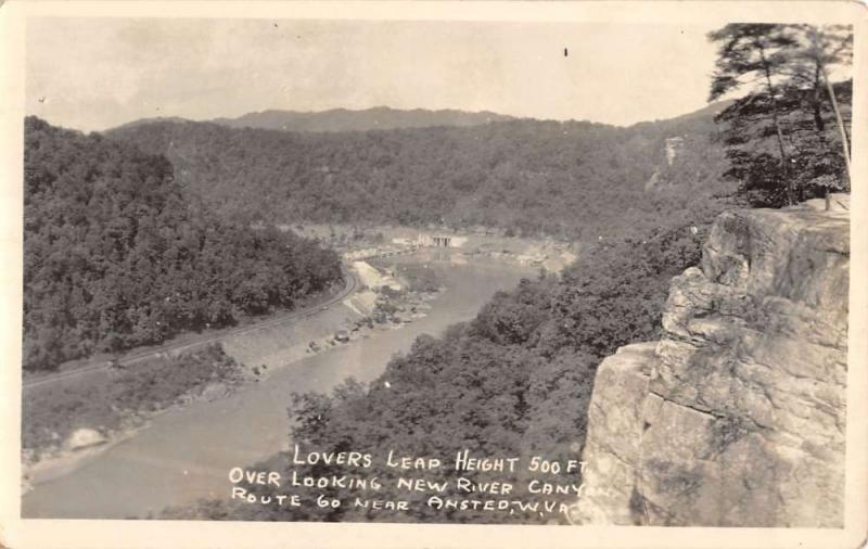 Ansted West Virginia Lovers Leap Real Photo Antique Postcard K28394