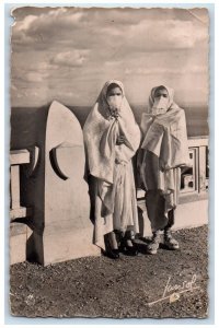 1954 Moorish Muslim Burqa Algeria RPPC Photo Posted Vintage Postcard 