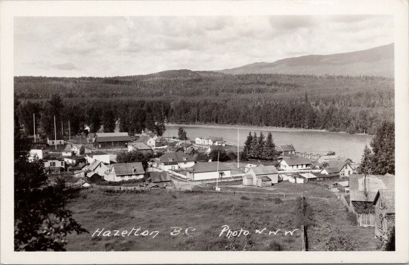 Hazelton BC British Columbia Town View Birdseye Unused W.W.W. RPPC Postcard F18