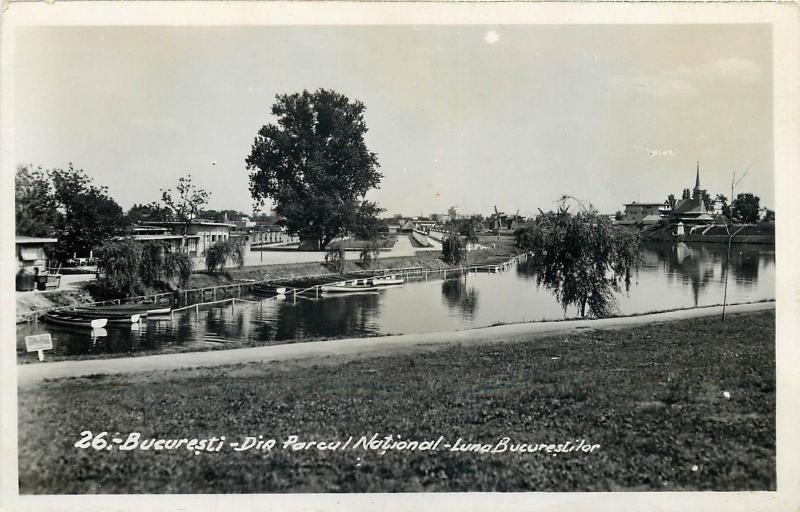 Romania Bucuresti Bucharest 1930s RPPC Parcul National Luna Bucurestilor