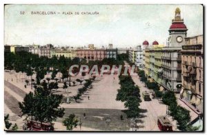 Old Postcard Spain Espana Spain Barcelona Plaza Cataluna