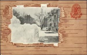 Montreal - Faux Bark Border c1910 Private Mailing Card SHERBROOKE ST #2 