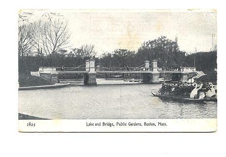 B&W, Lake, Bridge, Public Gardens, Boston Massachusetts,