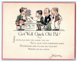 c1905 Old Mens Pipe Doctor Get Well Quick Old Pal Unposted Antique Postcard 