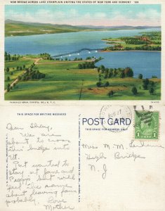 FAIRCHILD AERIAL SURVEYS INC. N.Y.C. ANTIQUE POSTCARD w/ CORK CANCEL