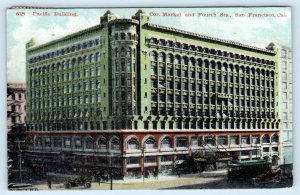 SAN FRANCISCO, CA ~ 4th and Market Streets PACIFIC BUILDING 1909 Postcard